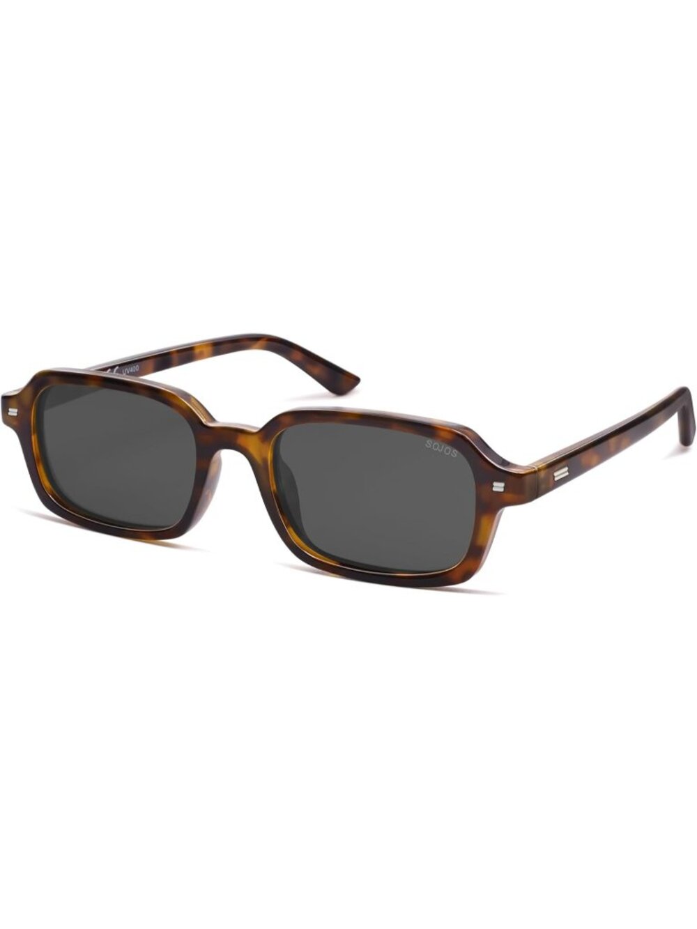 Women's Brown Grey Retro Fashion Thin Slim Trendy Rectangle Polarized Sunglasses